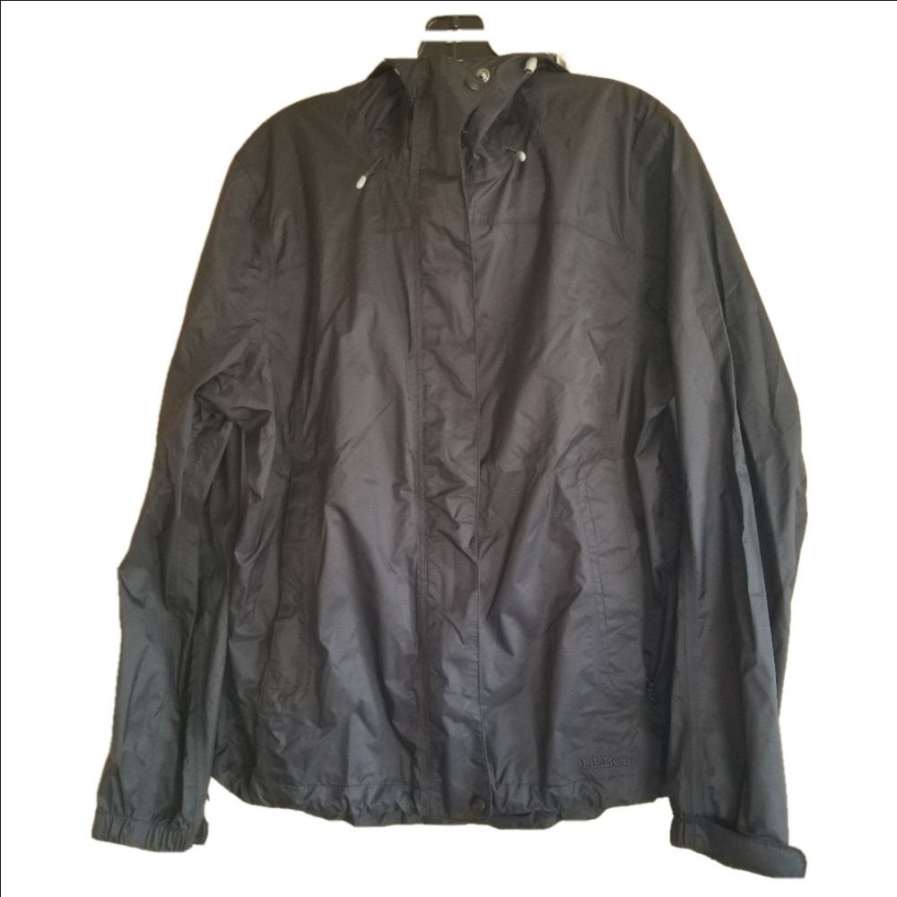 L.L. Bean Black Lightweight Windbreaker Rain Layer Shell Size Medium Women's